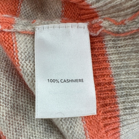 Halogen Womens Cashmere Sweater Size S Orange Stripe Long Sleeve Pullover Jumper - Picture 4 of 8